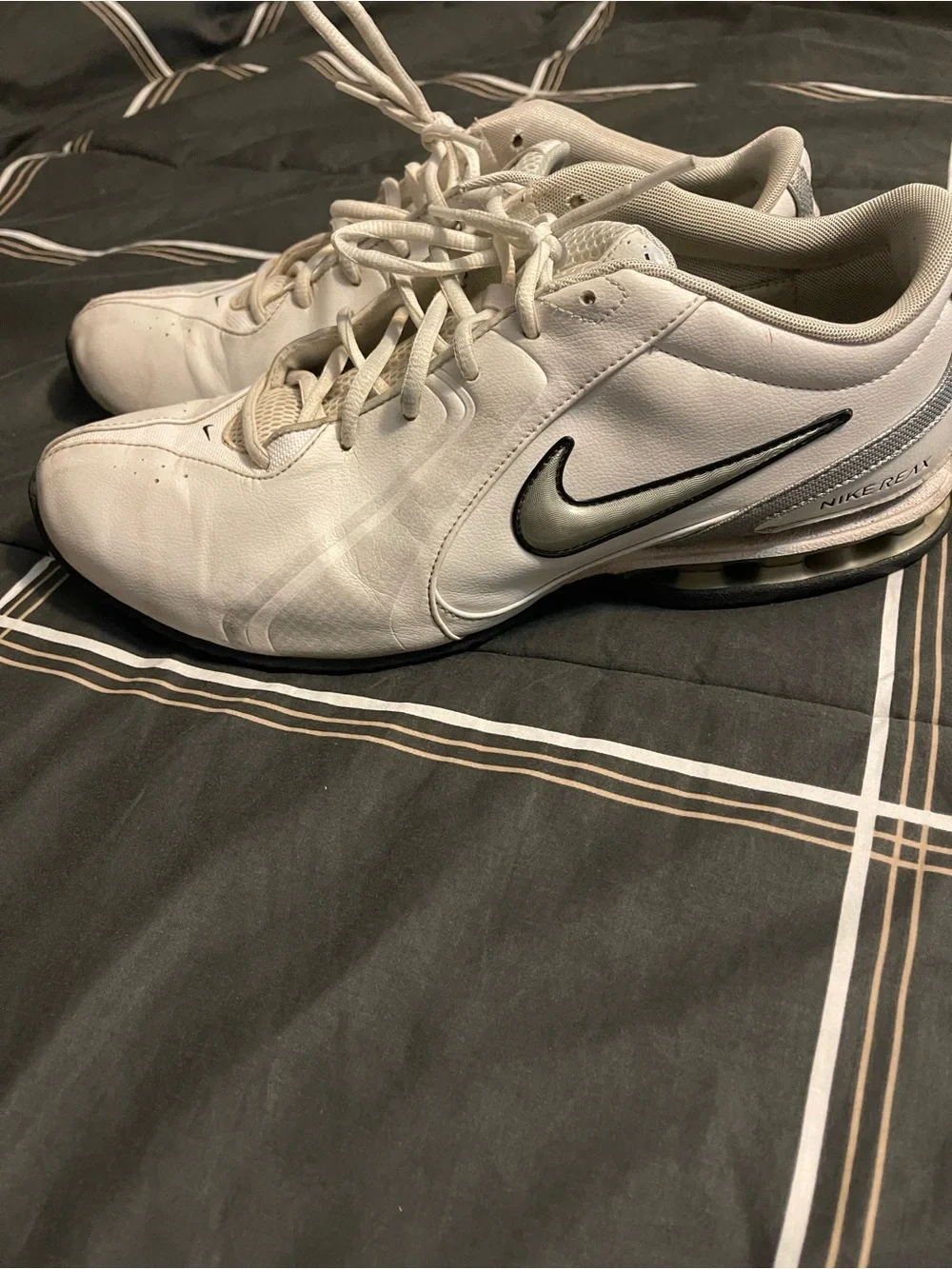 Nike Men’s White Sneakers with Black Swoosh